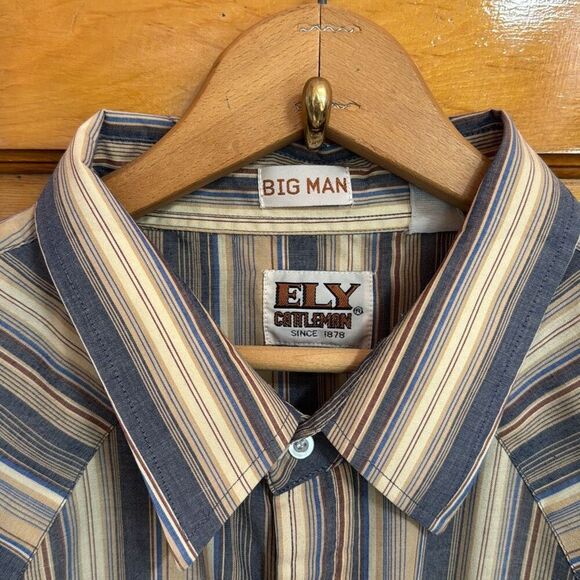 Ely Cattleman Vintage Big Man Pearl Snap Button Down Men’s 3X 18.5 - Picture 2 of 5